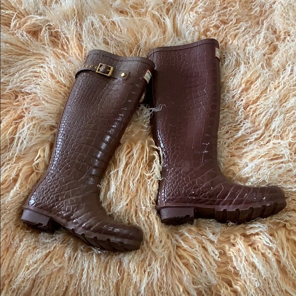 Jimmy Choo Shoes - JIMMY CHOO FOR HUNTER - Purple Crocodile Boots